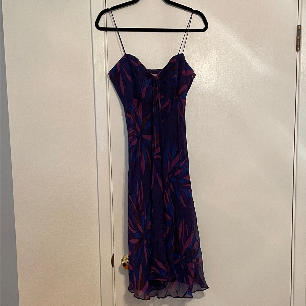 Vintage Monsoon Purple and Blue Dress